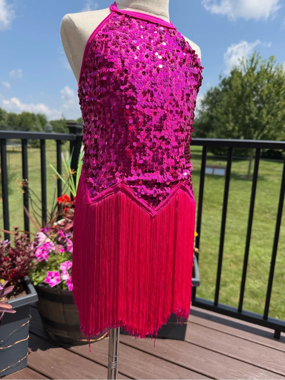Weissman Showtime “Azizam” 18919 Dance Costume IC Pink Sequin Fringe
